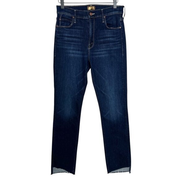 Mother Mid Rise Dazzler Jeans Denim Ankle Fray Off Limits Dark Wash 29 - Picture 8 of 16